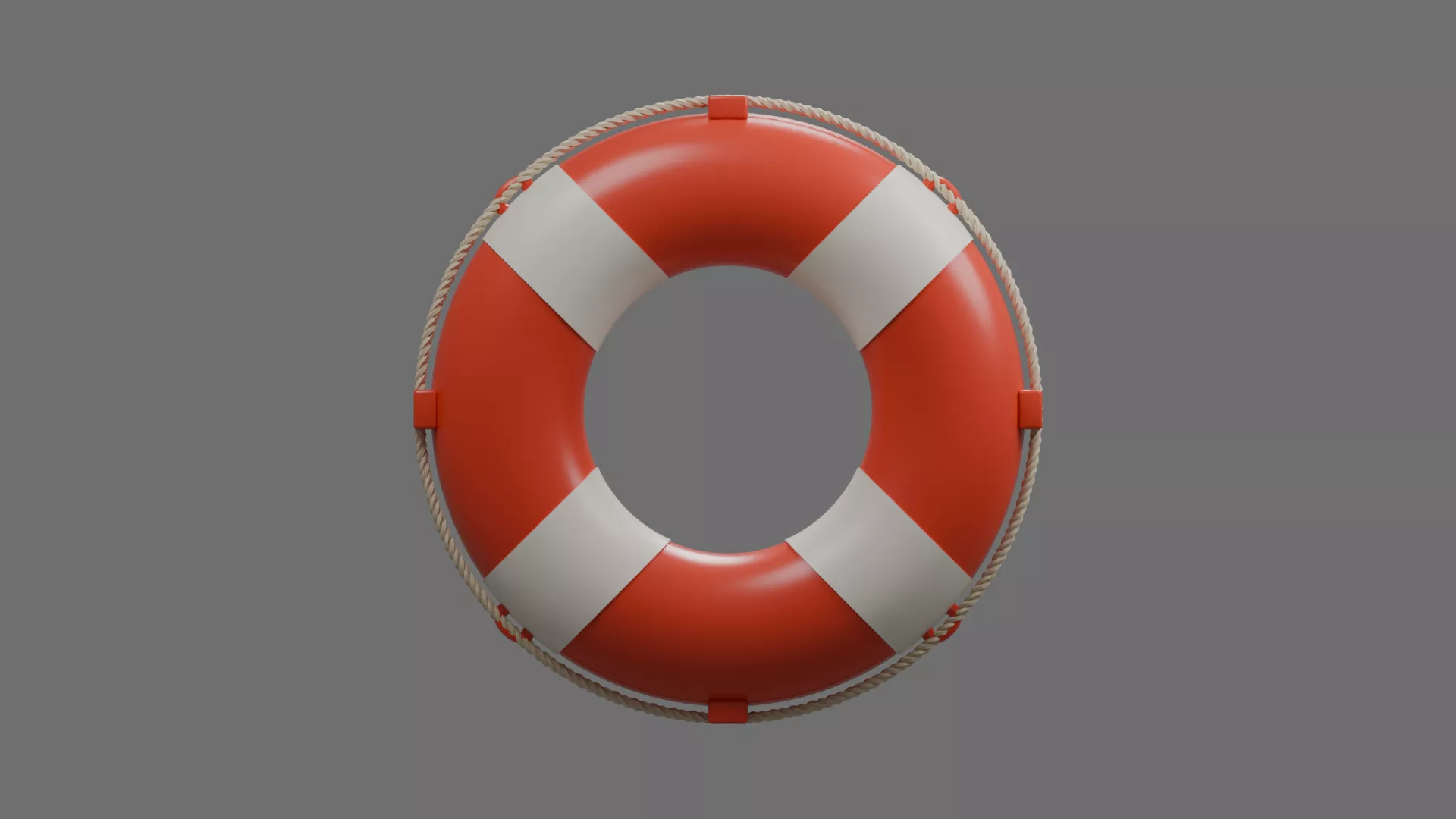 Red Rescue Ring with White Wraps Low-poly 3D model