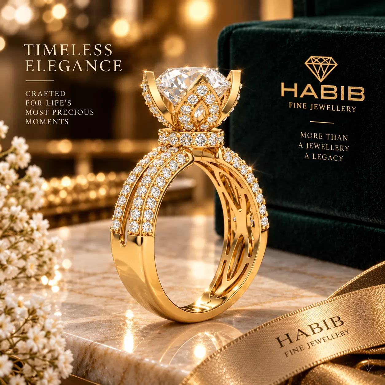 Solitaire Diamond Ring CAD Design Rose Gold 3D print model