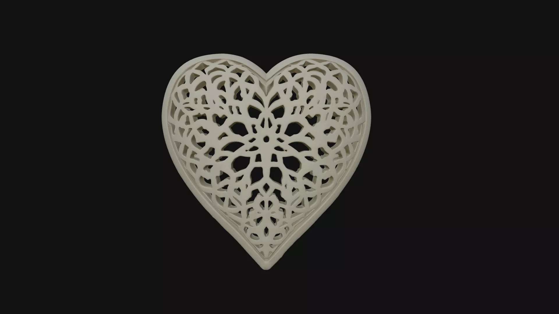 Lace Pattern Heart Pendant Design 1 - 3D Print Model 3D print model