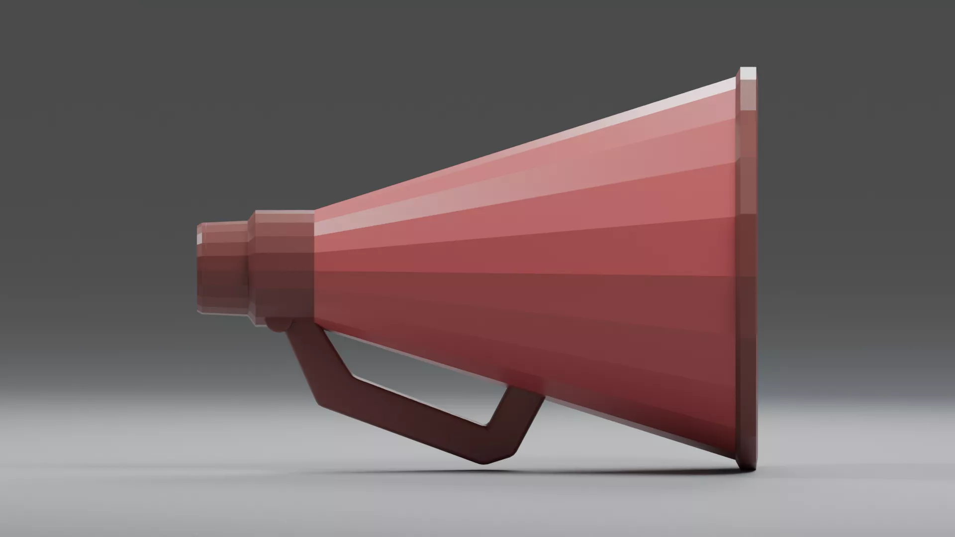Dark Red Flared Announcement Horn Low-poly 3D model