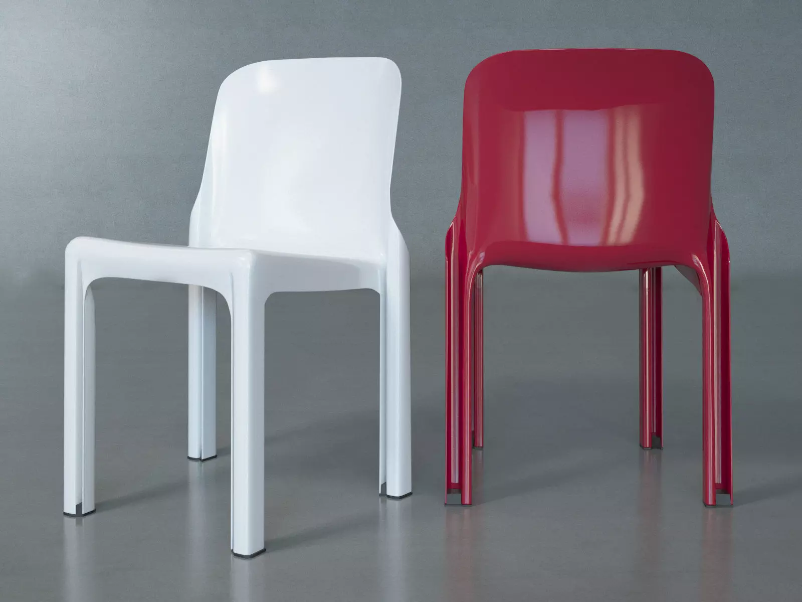 Selene plastic chair 3D model_3