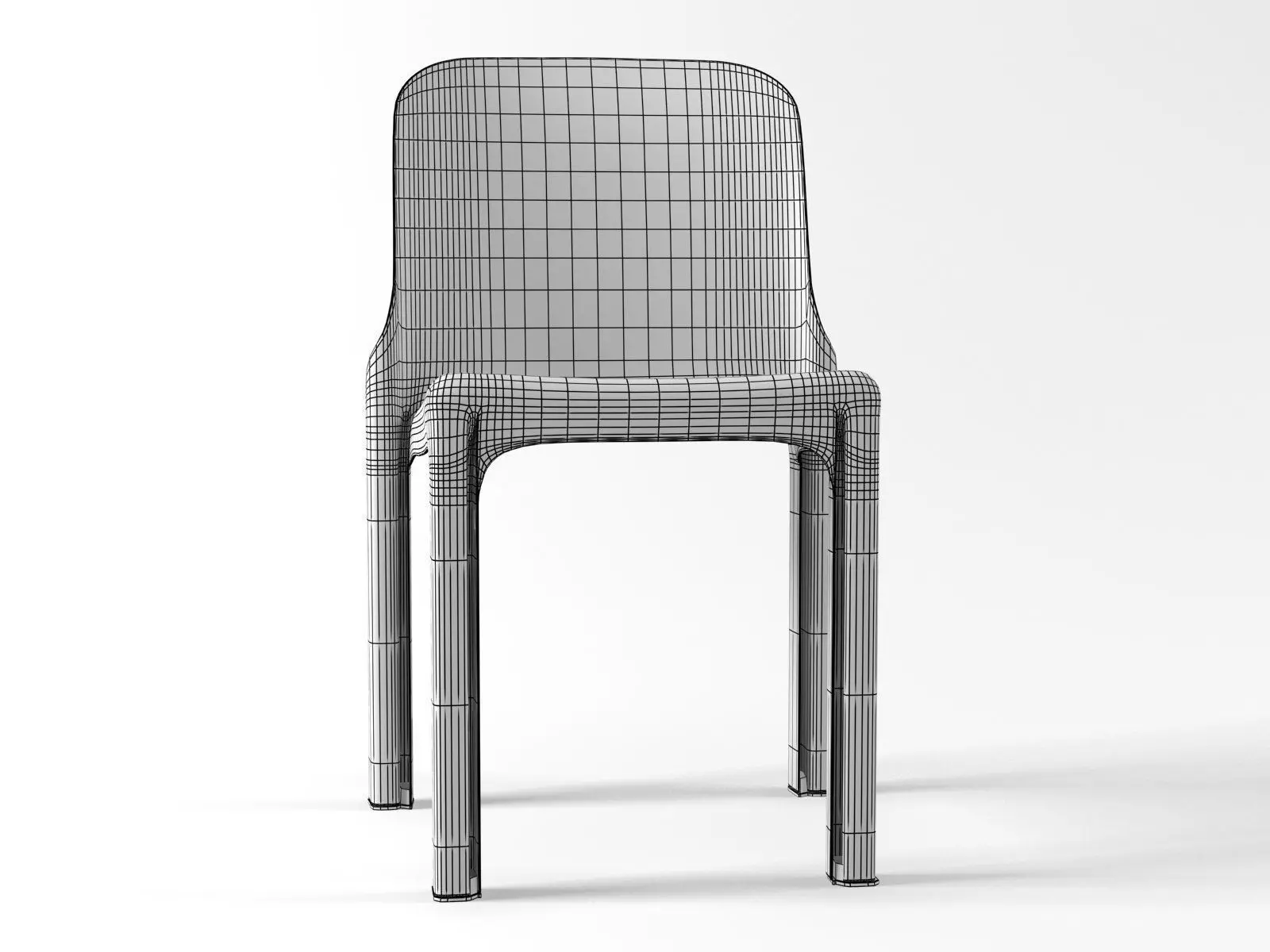 Selene plastic chair 3D model_5