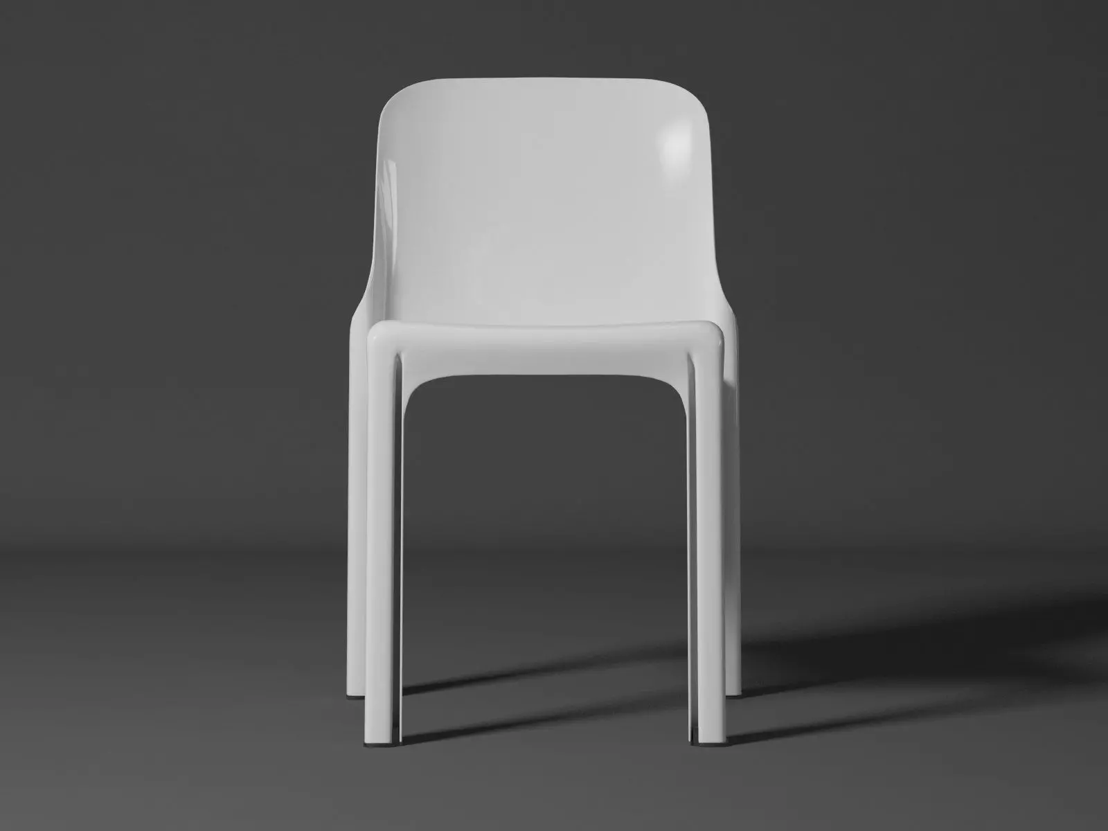 Selene plastic chair 3D model_2