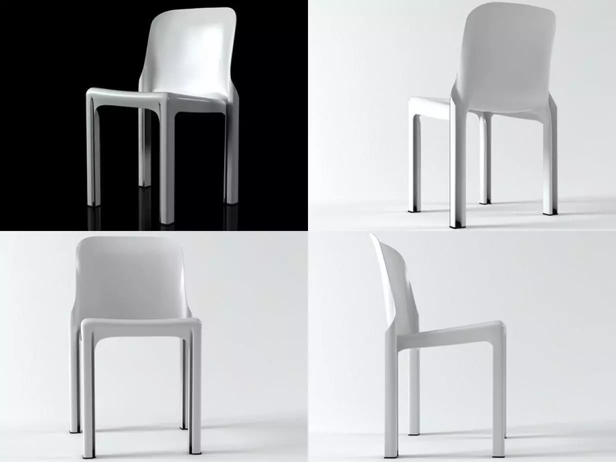 Selene plastic chair 3D model_4