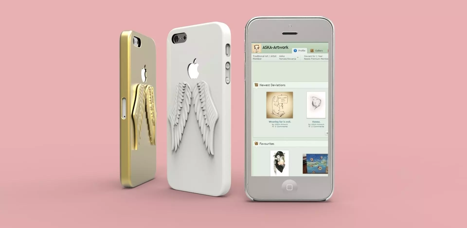 iPhone 5 Angel Wings case 3D print model_0