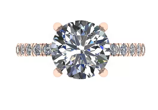 Round Diamond Ring 3ct 3D print model