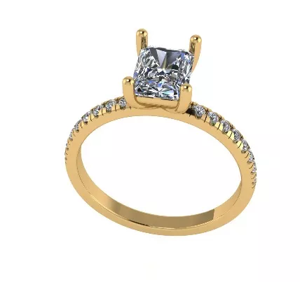 Radiant Cut Ring 3D print model