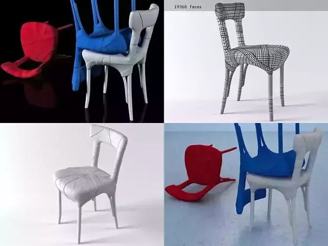 Mummy four different chairs 3D model