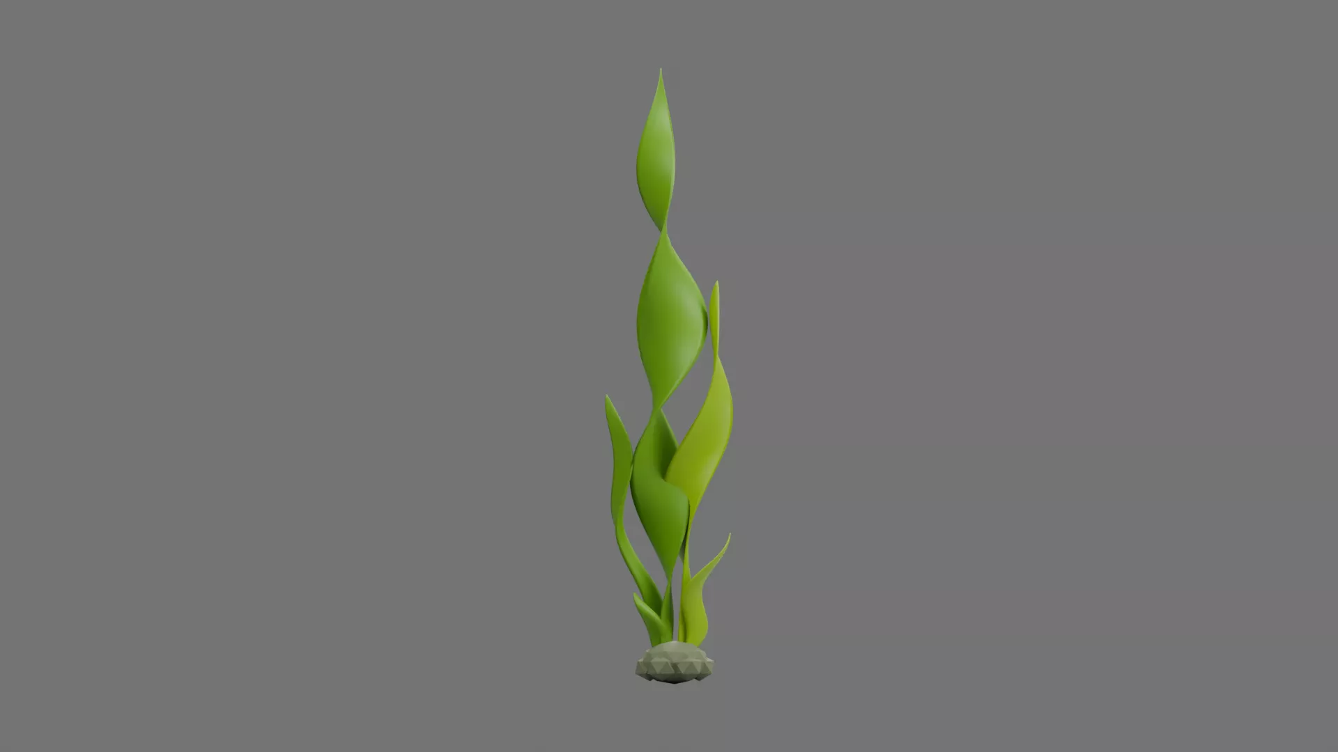 Slender Twisting Seaweed Frond Low-poly 3D model