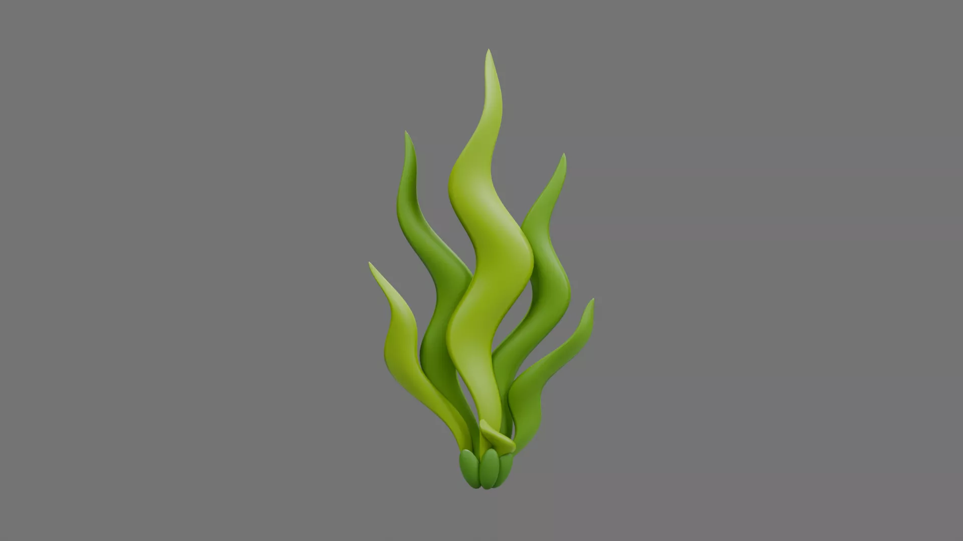 Wavy Green Kelp Cluster Low-poly 3D model