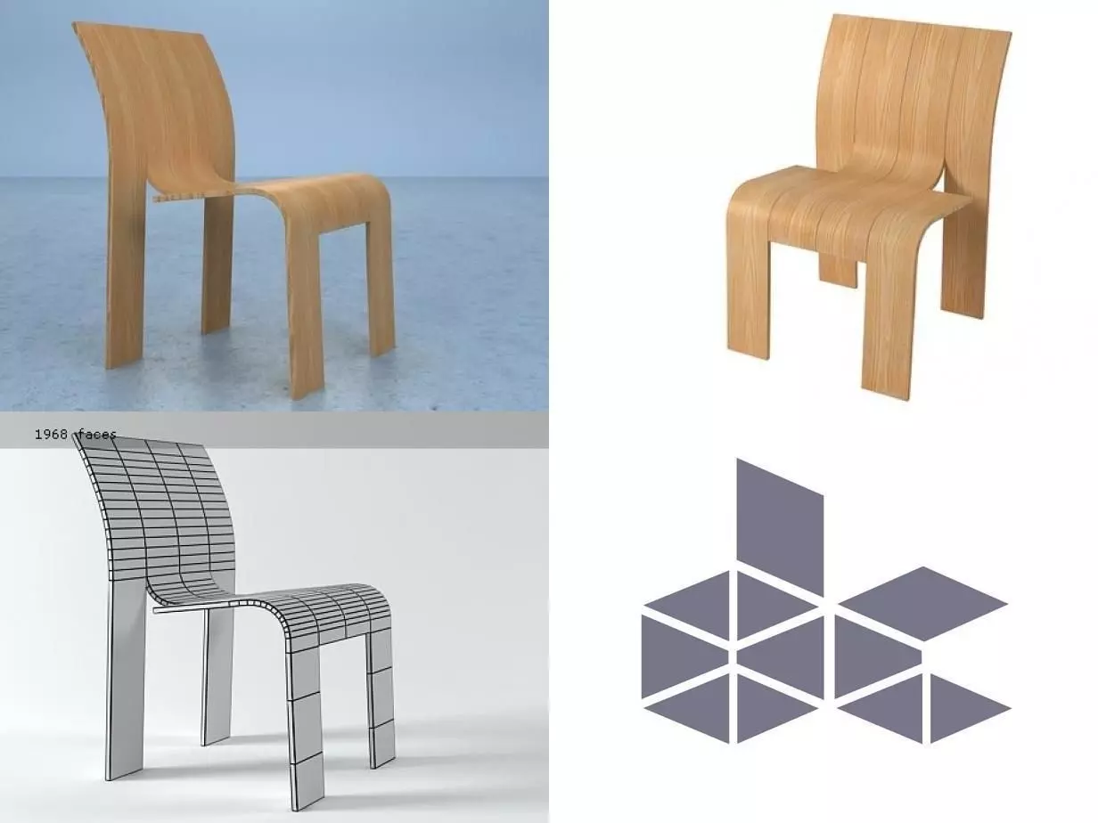 Strip Chair 3D model_0