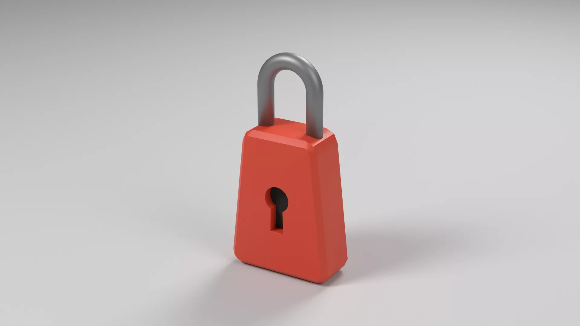 Red Tapered Lock with Steel Shackle Low-poly 3D model
