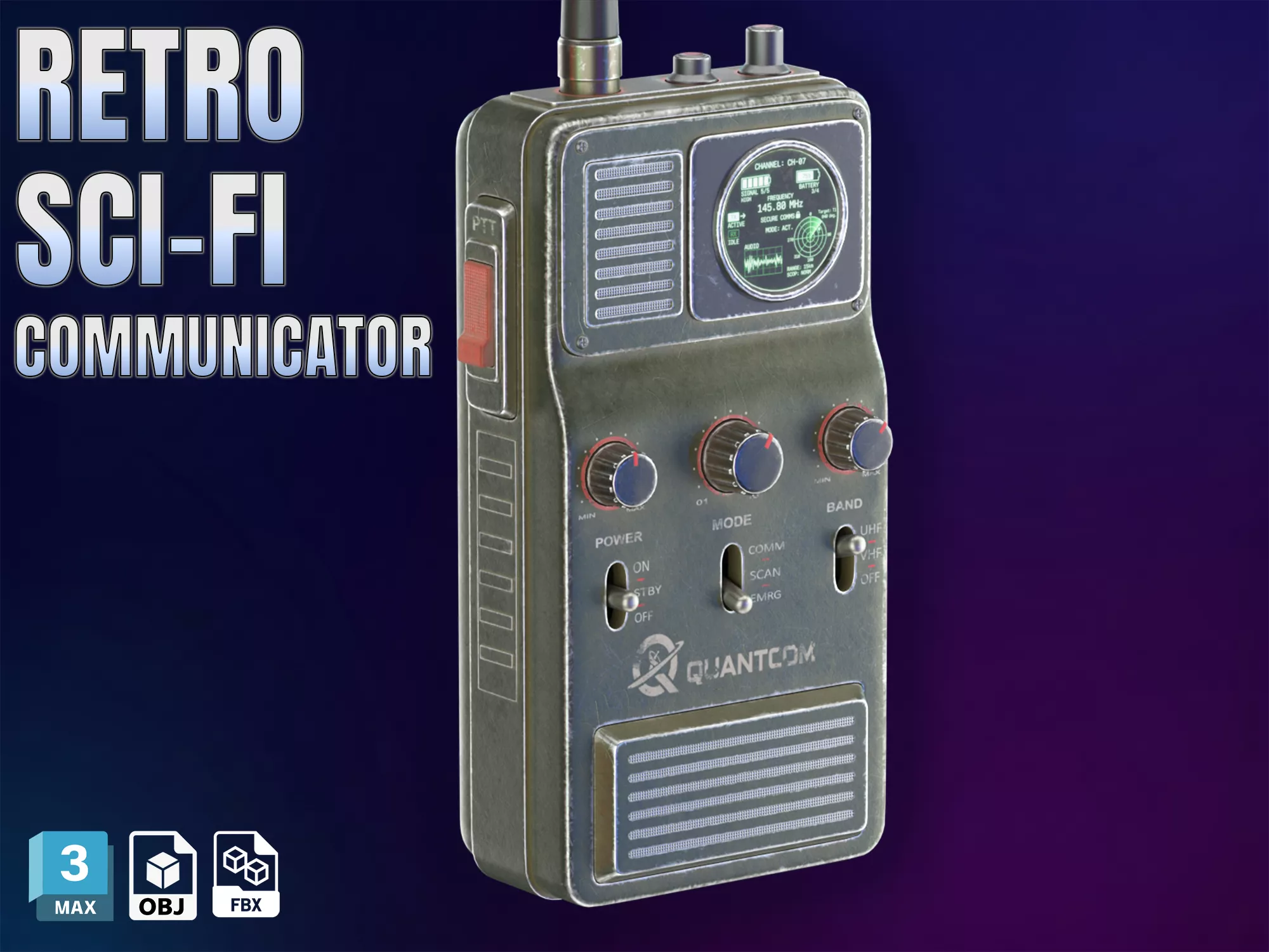 Retro Sci Fi Communicator 3D model
