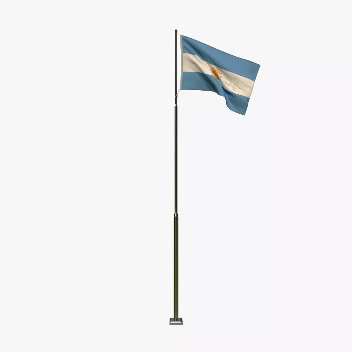 Animated Argentina Flag Low-poly 3D model