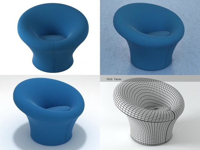 Mushroom chair with circular shape 3D model