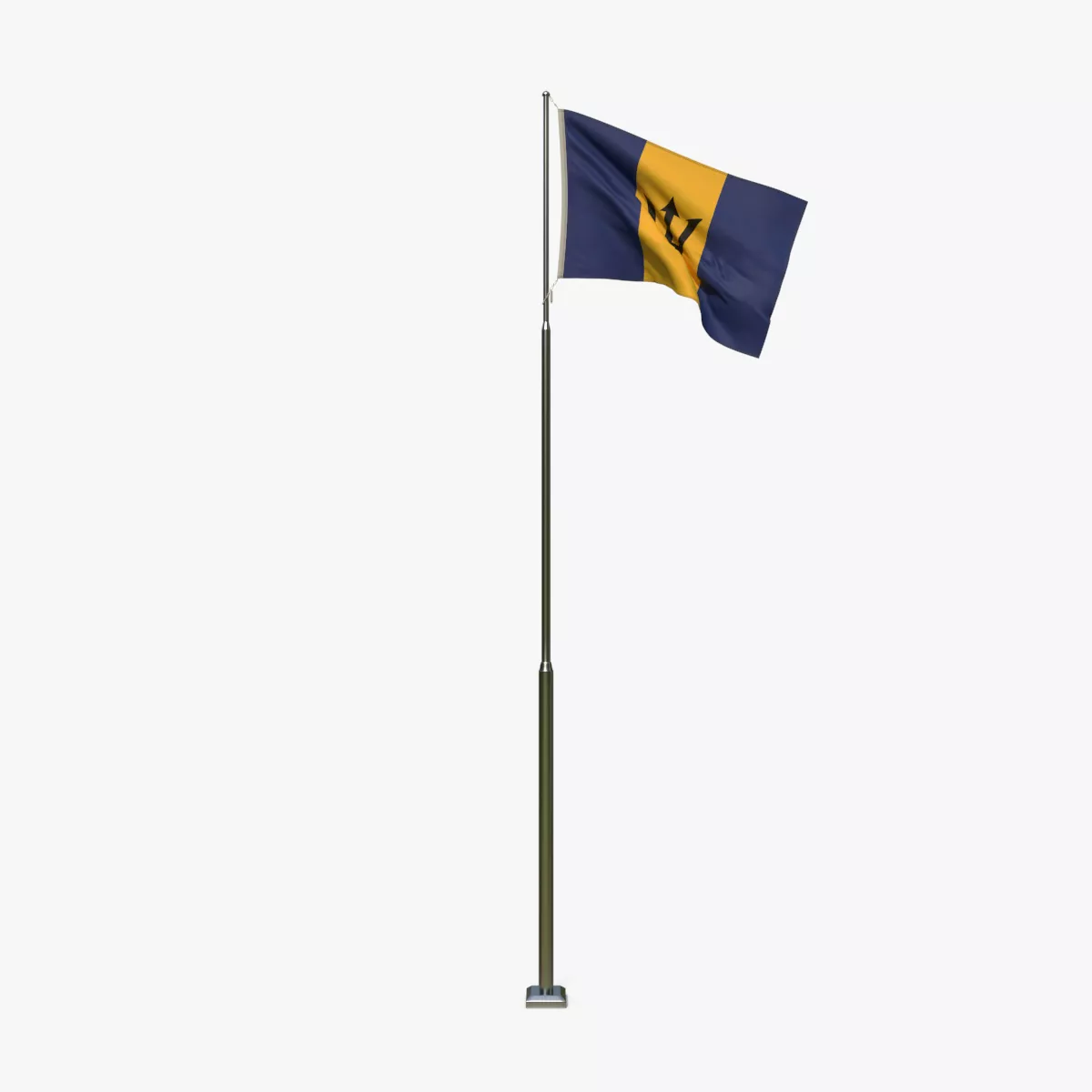 Animated Barbados Flag Low-poly 3D model