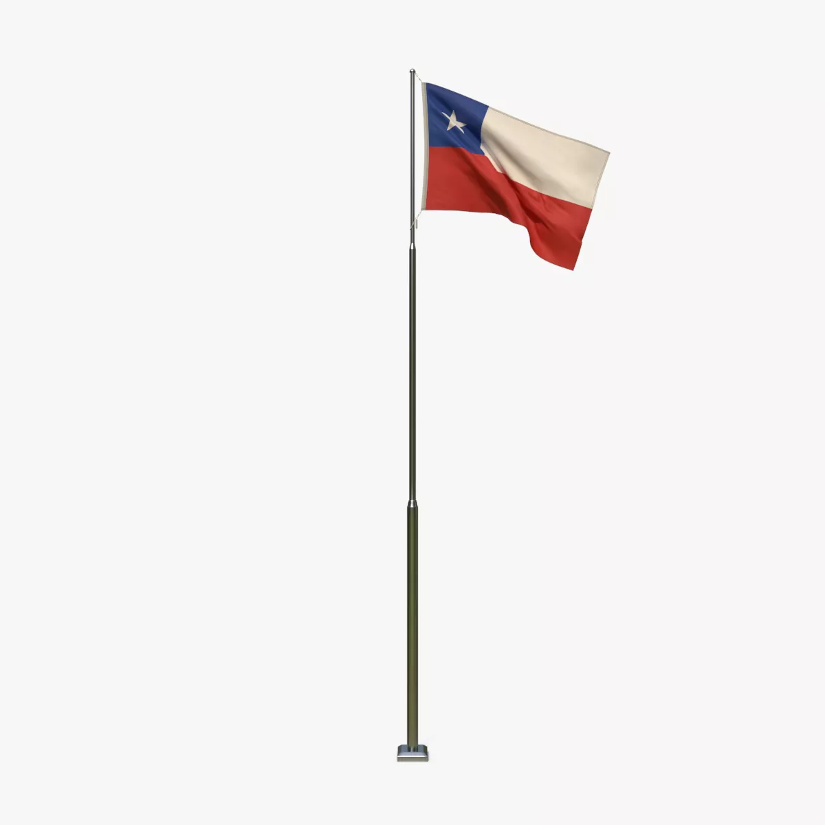 Animated Chile Flag Low-poly 3D model