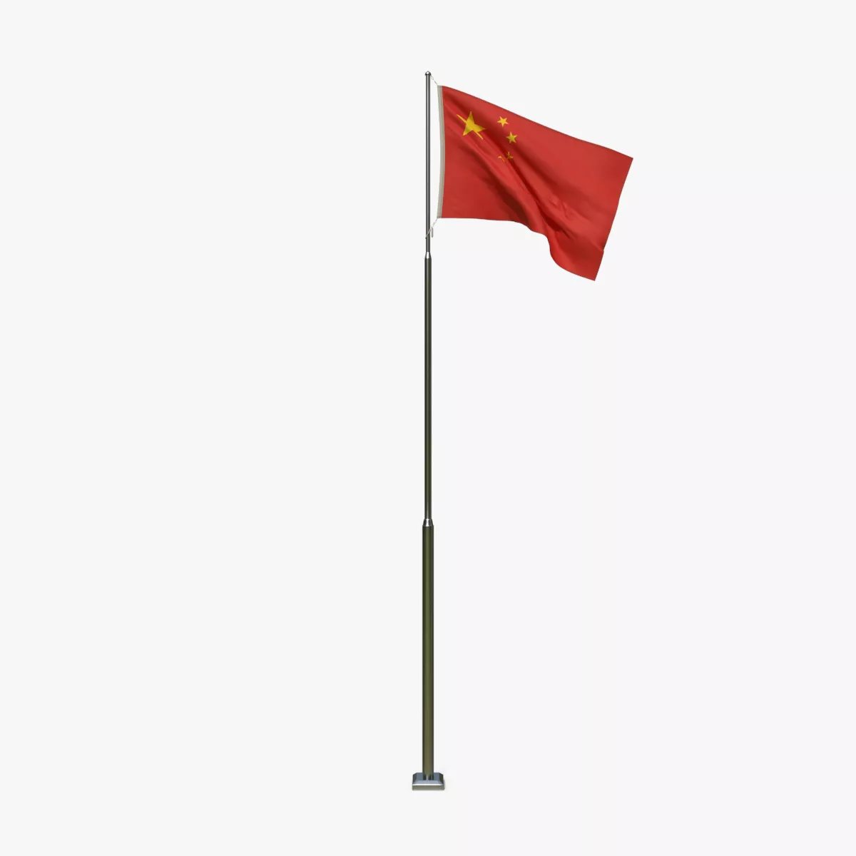 Animated China Flag Low-poly 3D model
