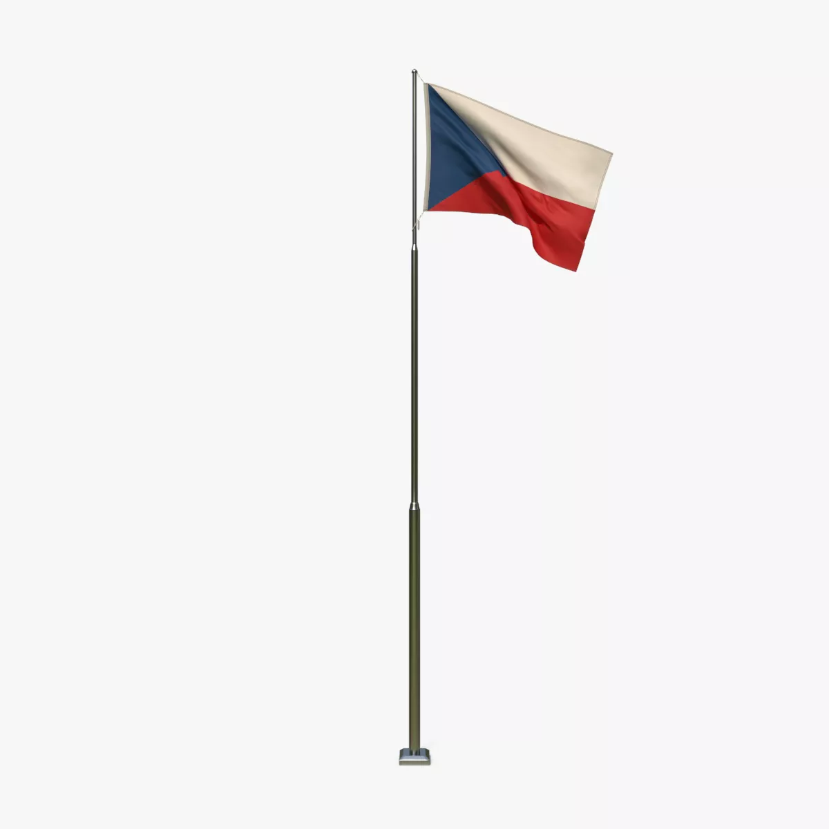 Animated Czech Republic Flag Low-poly 3D model