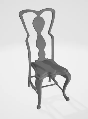 Wood Chair Diorama - 18th century - Blender files 3D print model
