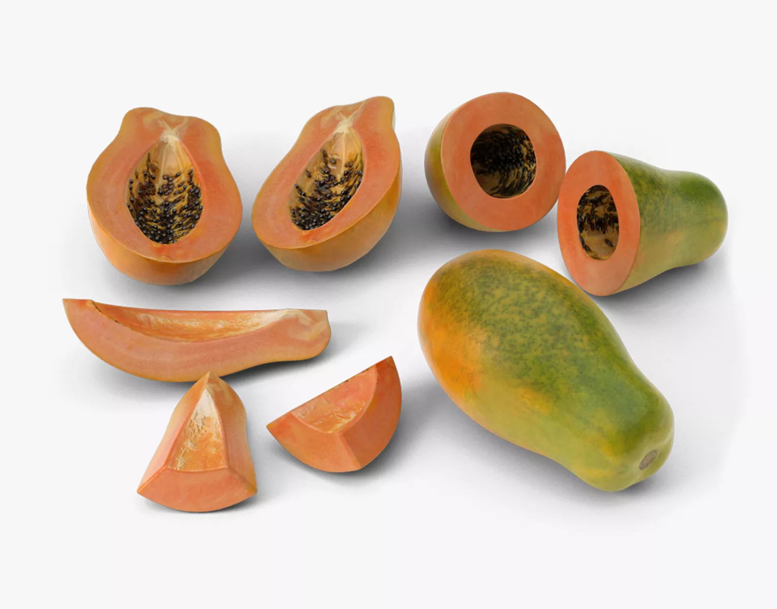 Papaya Mamao Fruit 3D MODEL Low-poly 3D model