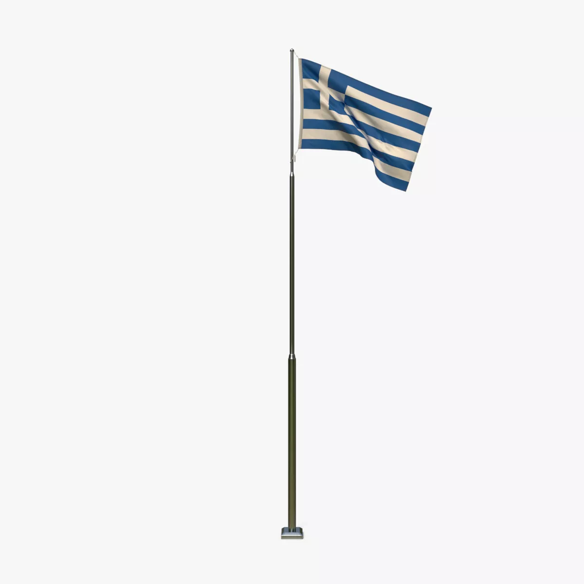 Animated Greece Flag Low-poly 3D model
