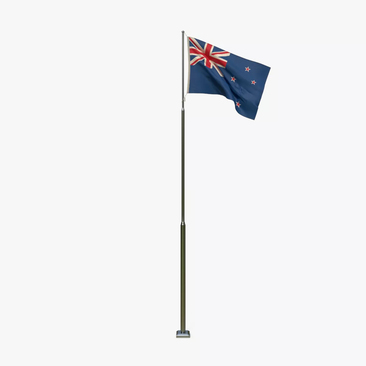 Animated New Zealand Flag Low-poly 3D model