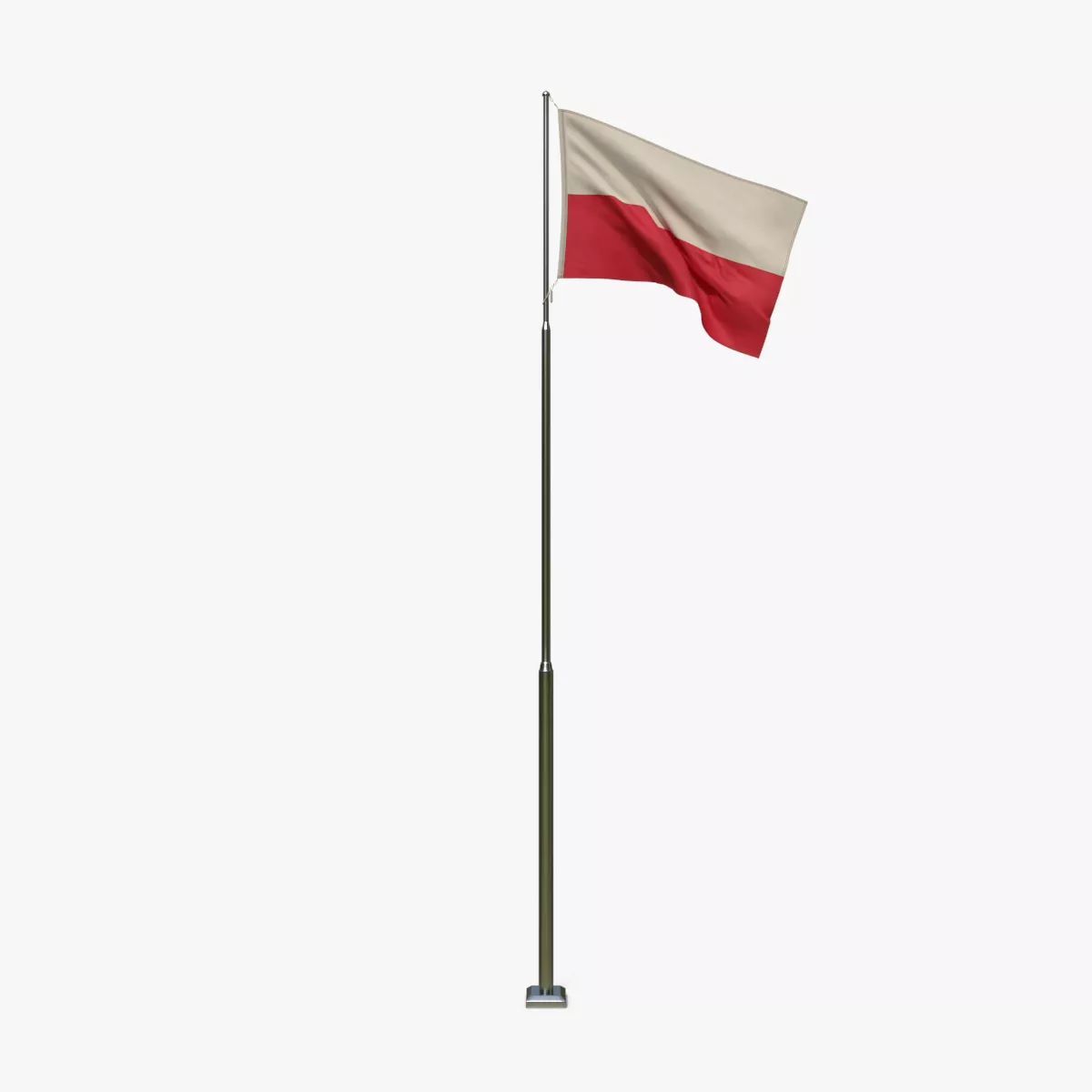 Animated Poland Flag Low-poly 3D model