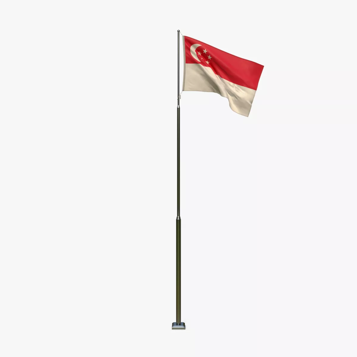 Animated Singapor Flag Low-poly 3D model
