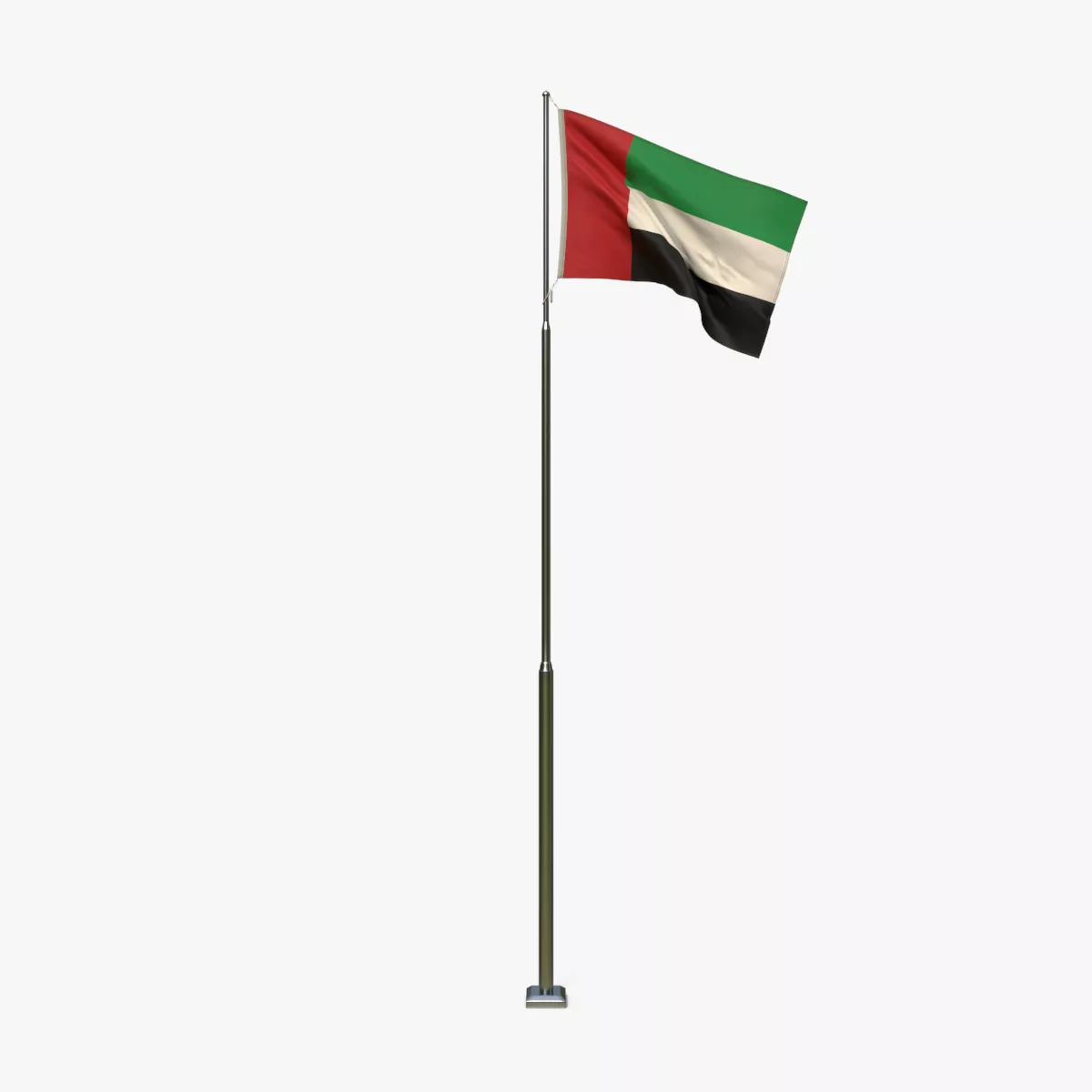 Animated United Arab Emirates Flag Low-poly 3D model