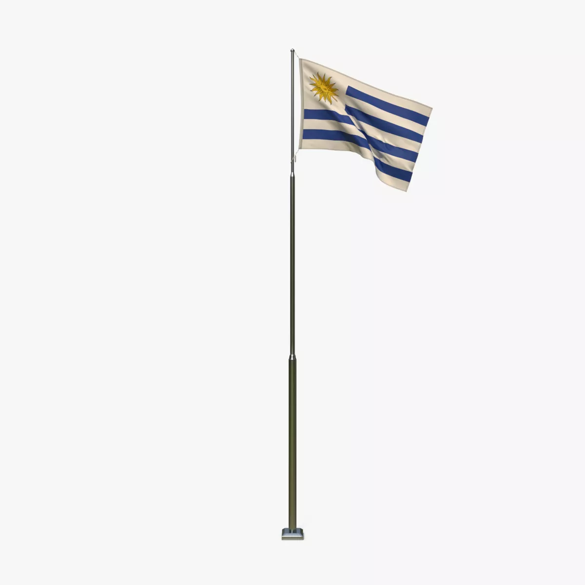 Animated Uruguay Flag Low-poly 3D model