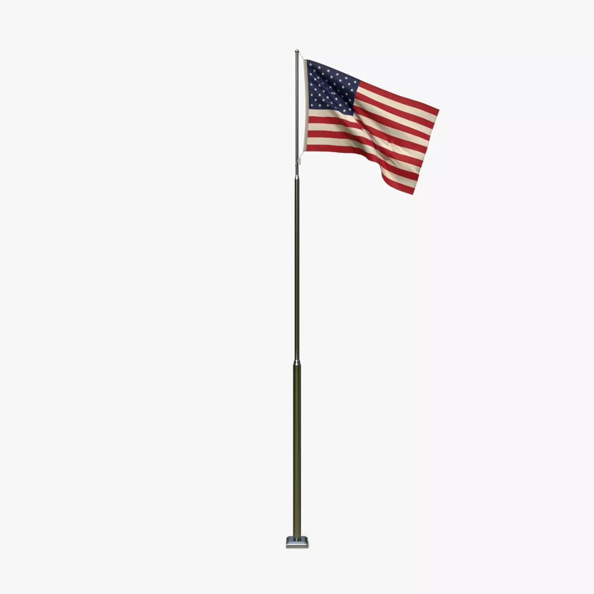 Animated United State USA Flag Low-poly 3D model