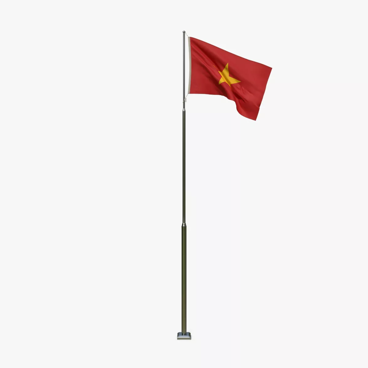 Animated Vietnam Flag Low-poly 3D model