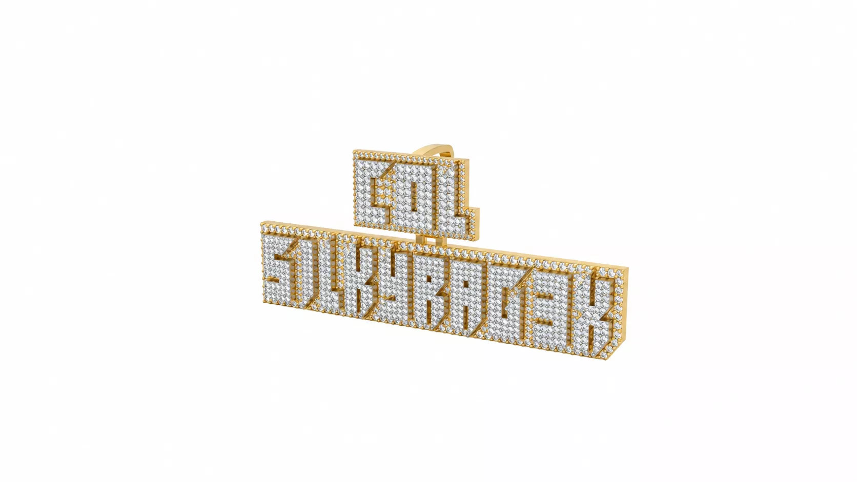 Model 1375 Silkyragex Custom Name Plate Pendant Diamond 3D print model