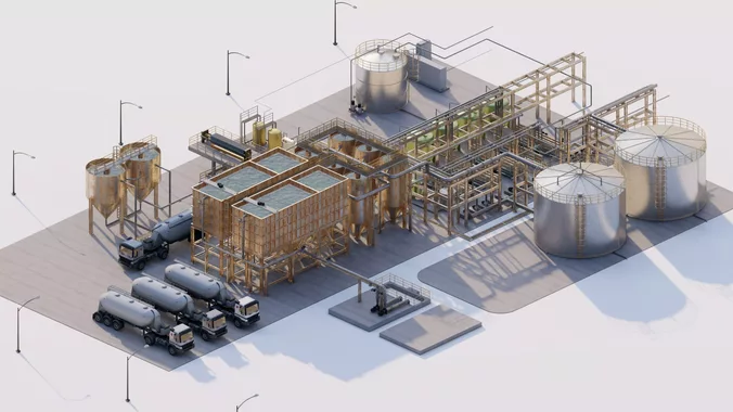 Industrial Factory Complex 3D Model-Detailed Architecture