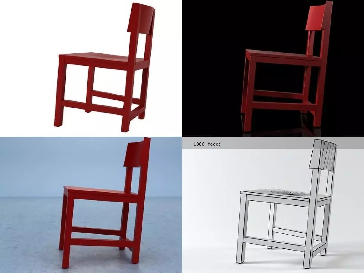 AVL Shaker Chair 3D model_0
