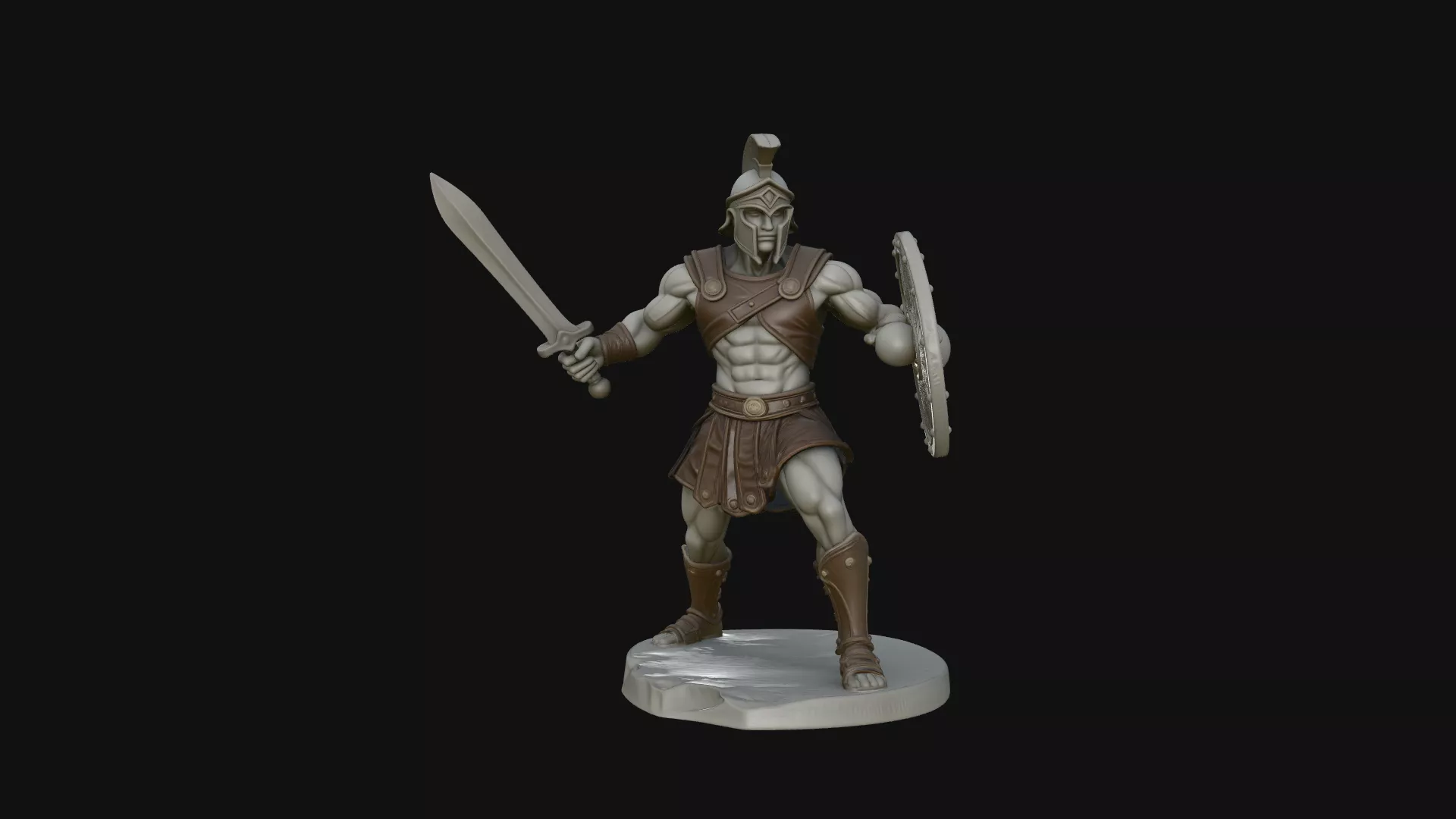 Spartan Warrior Statue Design 2 - 3D Print Model 3D print model