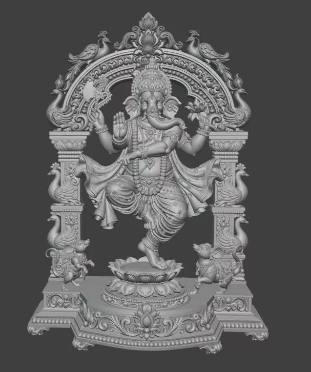 Dancing Lord Ganesha with Ornate Prabhavali 3D print model