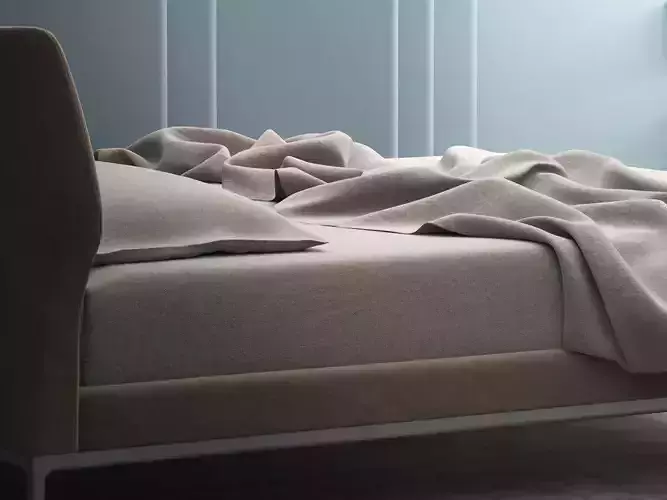 Maya modern bed frame with upholstered headboard and footboard