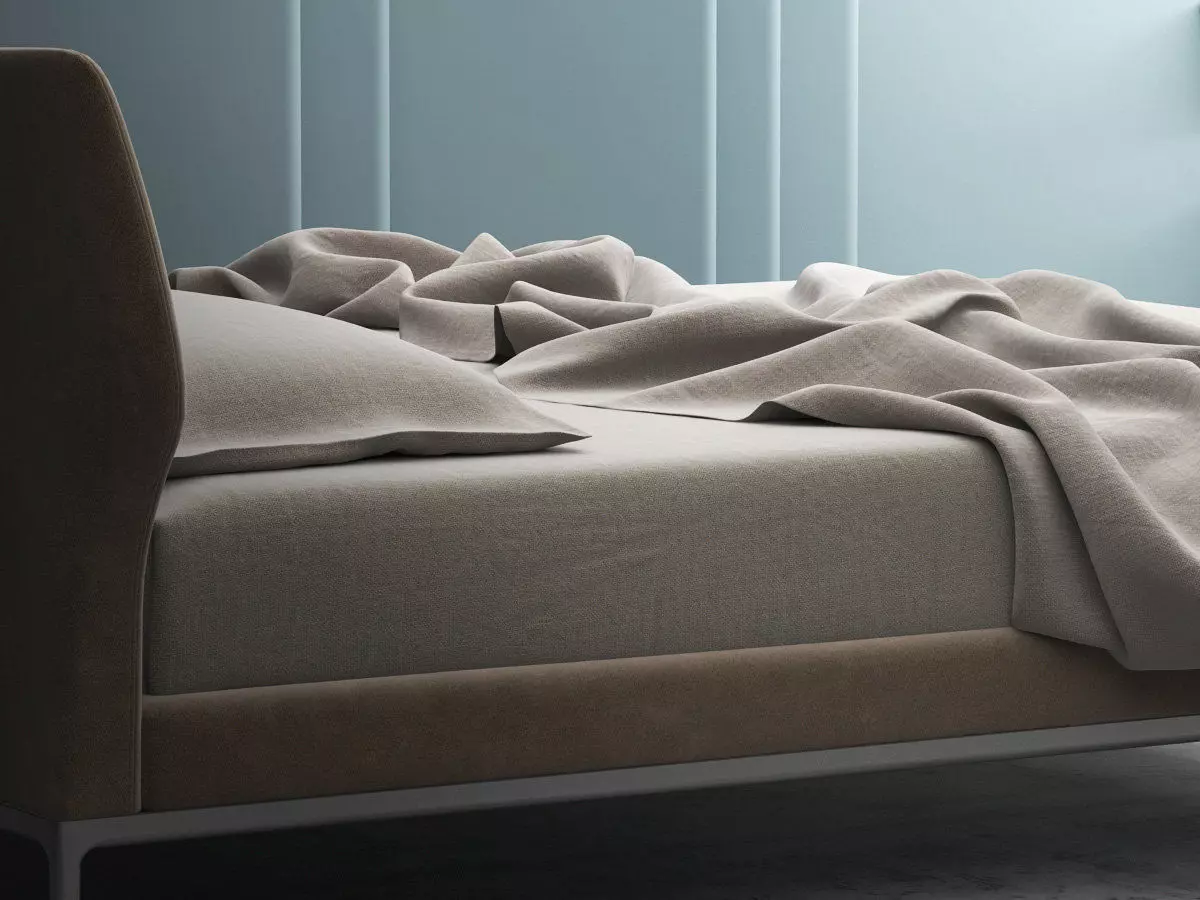 Maya modern bed frame with upholstered headboard and footboard 3D model_8