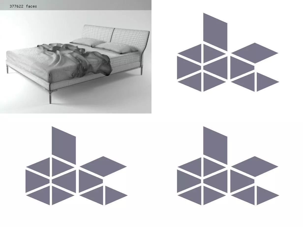 Maya modern bed frame with upholstered headboard and footboard 3D model_9