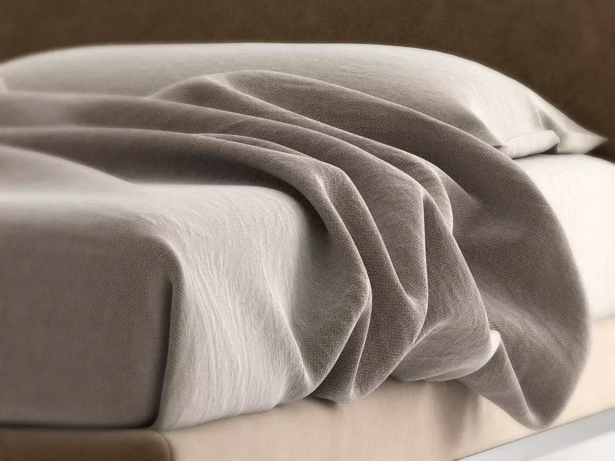 Maya modern bed frame with upholstered headboard and footboard 3D model_2