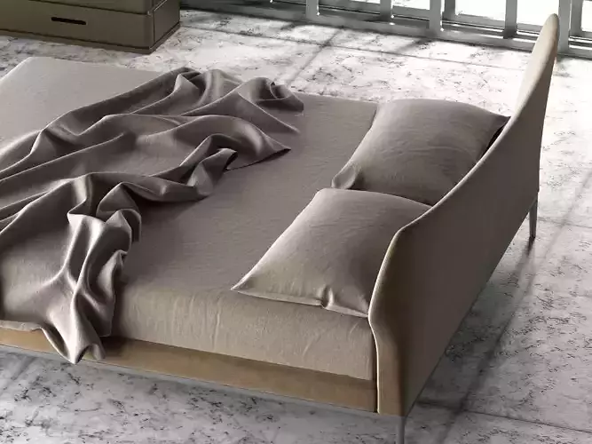 Maya modern bed frame with upholstered headboard and footboard