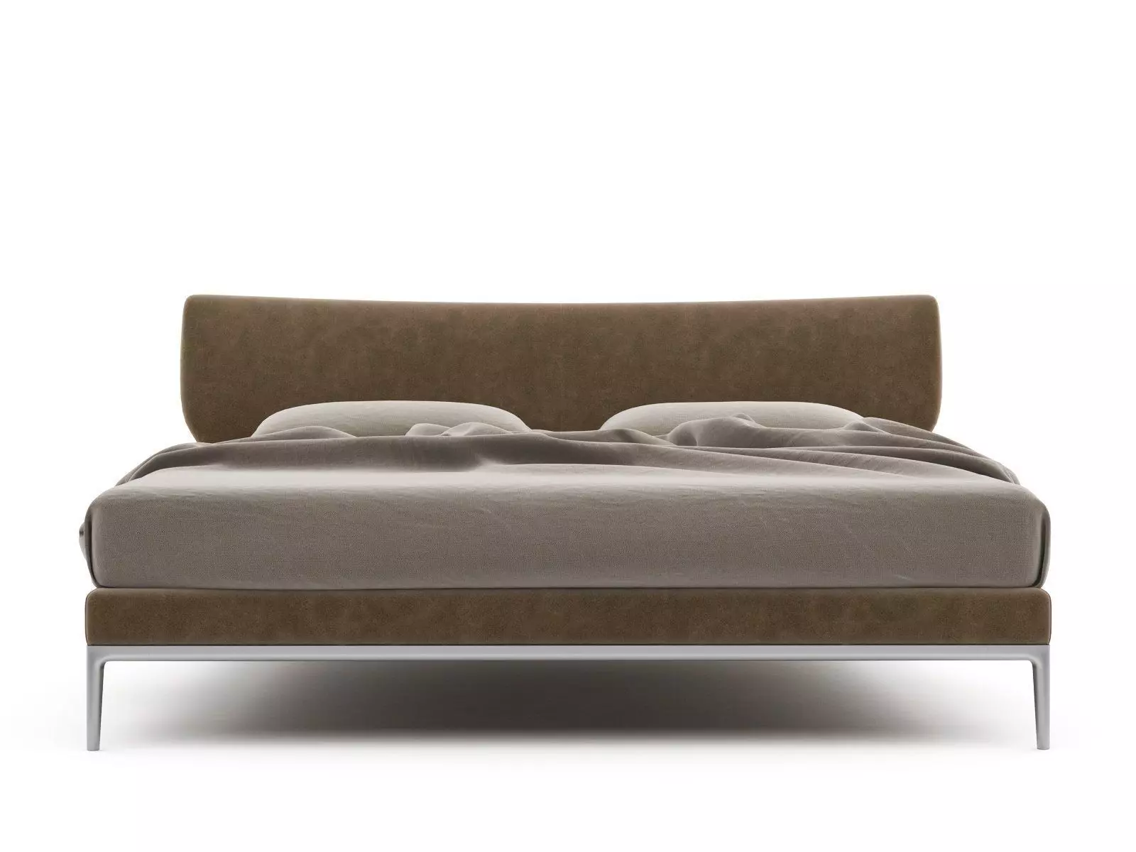 Maya modern bed frame with upholstered headboard and footboard 3D model_5