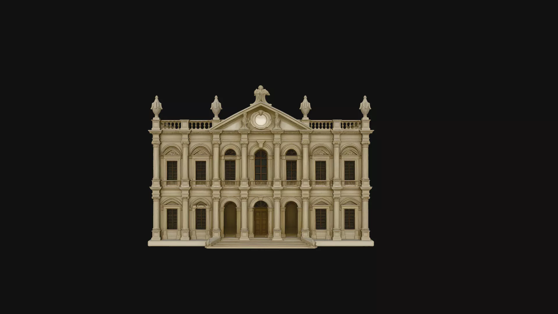 Baroque Palace Facade Model Design 1 - 3D Print Model 3D print model