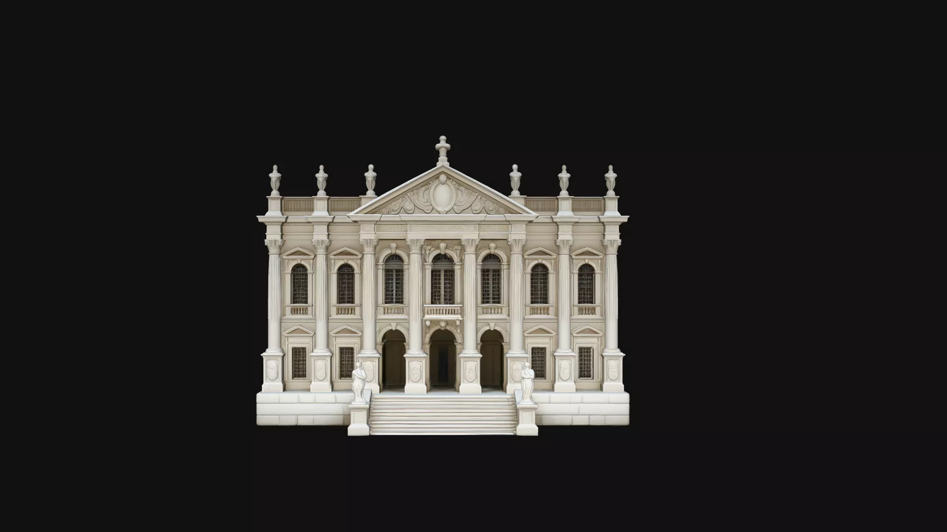 Baroque Palace Facade Model Design 3 - 3D Print Model 3D print model