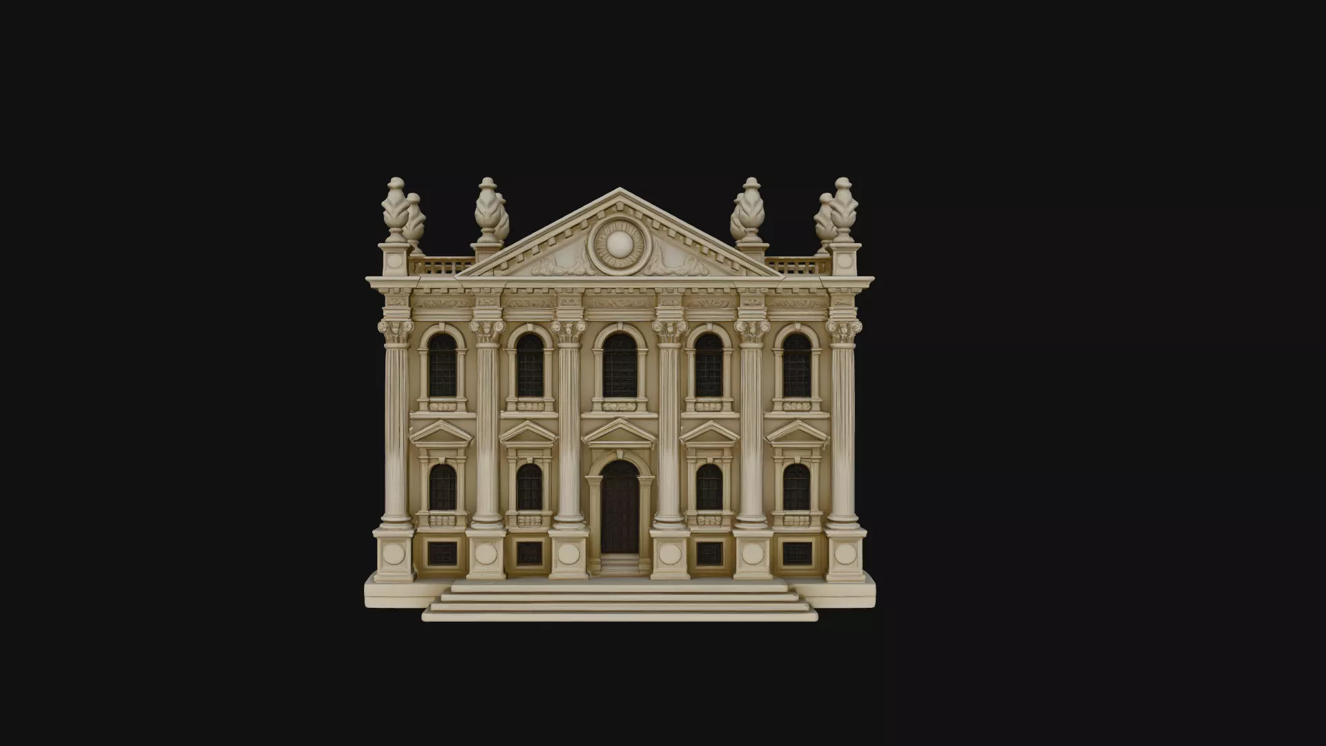 Baroque Palace Facade Model Design 4 - 3D Print Model 3D print model