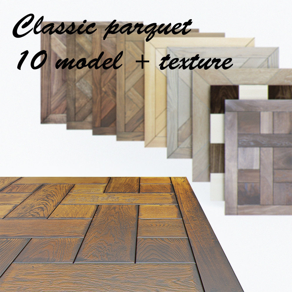 Classic parquet 10 3D model_0