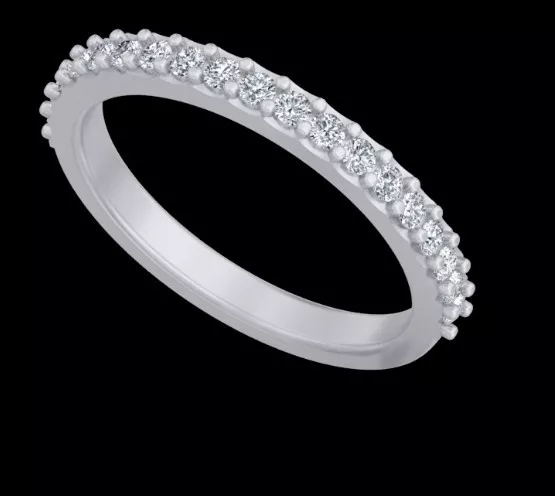 Round Diamond Half Eternity Band 3D Model Free 3D print model
