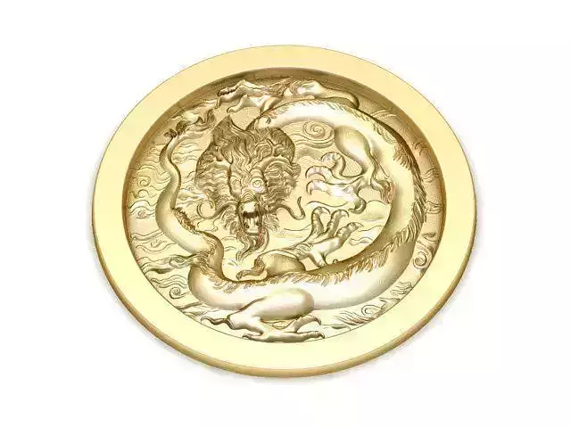 Pendant gold coin with dragon